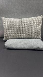 lot 1044 image: Decorative Pillow with Woven Pattern and Throw Blanket