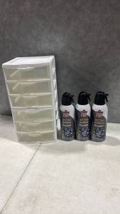lot 1054 image: Dusk Off Professional 12oz Electronics Compressed Gas Duster 3-Pack with Storage