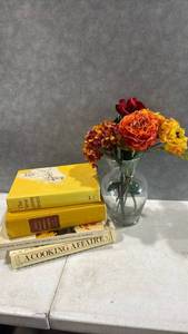 lot 1082 image: Cookbooks The New James Beard A Cooking Affaire with Vase of Faux Flowers