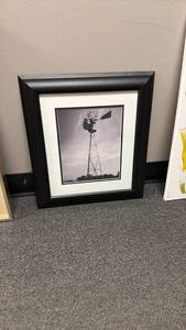 lot 1206 image: Framed windmill photograph 18 x 16 in