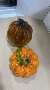 lot 2001 image: Glass pumpkins