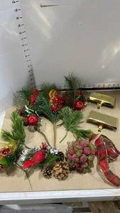 lot 2025 image: Holiday florals and stocking holders