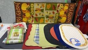 lot 2065 image: Table runner, place mats valance and more