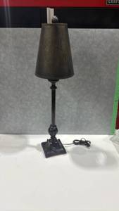 lot 4002 image: Tall Dark Bronze and Gold Textured Shade 34 inches tall