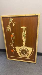 lot 4100 image: MCM framed clock 36 x 25 in