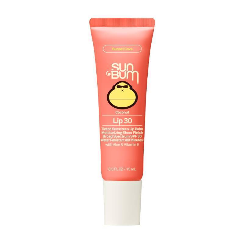 lot 39185 image: Sun Bum SPF 30 Coconut Sunscreen Lip Balm, Sunset Cove Tinted - 0.5 oz - Retail $7