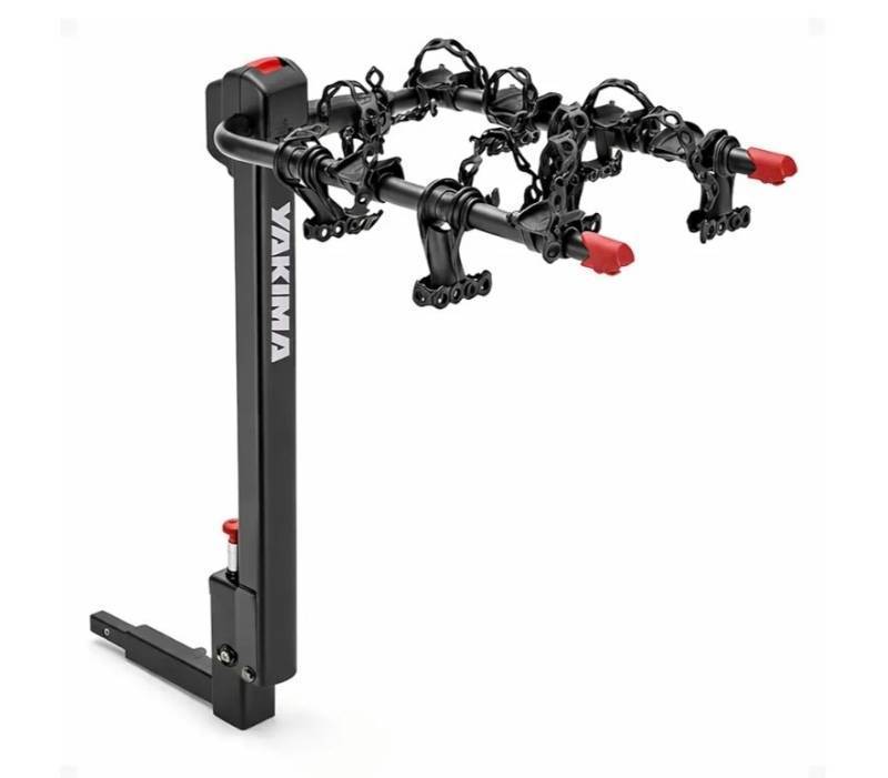 lot 39681 image: Yakima Hitch Mount Tilting 4-Bike Rack Carrier for Car, Truck, SUV, DoubleDown 4 - Retail $230