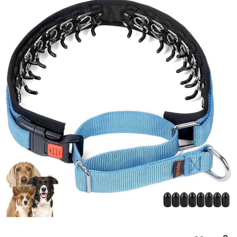 lot 59398 image: Mayerzon No Pull Dog Collar Martingale Blue M Neck Cir 14.5-18.5 - Retail $27