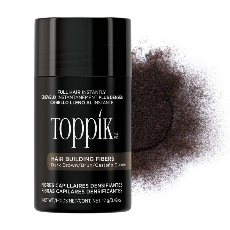 lot 59532 image: Toppik Hair Building Fibers, Dark Brown, 12g Fill In Fine or Thinning Hair, Instantly Thicker, Fuller Looking, 9 Shades for Men & Women, Keratin Protein Formula - Retail $25
