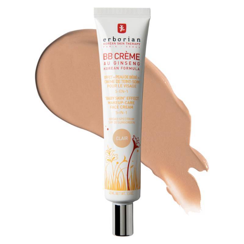 lot 59556 image: Erborian BB Cream with Ginseng, Fair (Clair) - Lightweight Buildable Coverage with SPF 20 & Ultra-Soft Matte Finish Minimizes Pores & Imperfections - Korean Face Skincare - 1.5 Oz - Retail $46