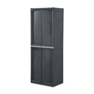 lot 39732 image: Sterilite 4 Shelf Cabinet Plastic  Flat Gray - Retail $130