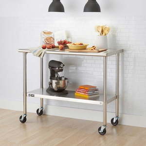 lot 12914 image: Trinity Stainless Steel Prep Table 48 in W x 24 in D