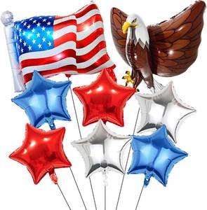 lot 68378 image: 4th of July Balloons Set - Red White and Blue Star Balloons American Flag Balloons Large Eagle Foil Balloons Patriotic Balloons for 4th of July Veterans Day Party Decorations