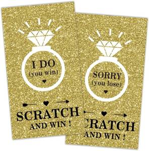 lot 68382 image: 2 x 3.5 inches REWIDPARTY Gold Diamond Bridal Shower Scratch Off Game Cards 32 PCS  Gift Certificate Scratch Off Cards Activity for Wedding Festive Raffle Tickets Family Holiday Games Supplies for Kid
