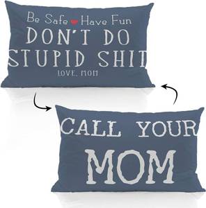 lot 68401 image: 20 x 12 (Pack of 1) ZJSYXXU Call Your Mom Navy Blue 12 x 20 Pillow Cover, Funny College Dorm Decor Decorative Pillowcases Cushion Cover Decor for Couch Sofa Living Room, Graduation Gifts for Daughte