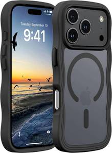 lot 68405 image: iPhone 17 Pro Max Hualele for iPhone 17 Pro Max Case Cute for Women, Compatible with MagSafe, Military Grade Dropproof Translucent Matte Back Curly Wave Edge Slim Girly Phone Case 17 Pro Max Case iPho