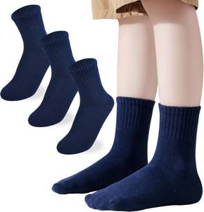 lot 68411 image: 8-11 Years Boys Girls Crew Socks Seamless Ankle Socks Kids Cotton Athletic Sock Youth School Uniform Sock 35 Pairs