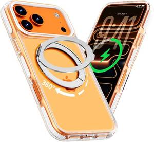 lot 68420 image: $23 Magnetic for iPhone 17 Pro Case with 360  Spin Stand, Compatible with MagSafe, Military-Grade Protection, Detachable Strip, Anti-Yellowing Clear Phone Case for iPhone 17 Pro 6.3, White