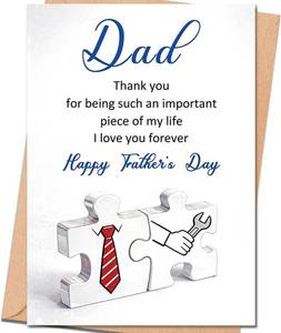 lot 69790 image: 5 x 7 inches Fathers Day Card Gift for Dad, Fathers Day Card from Son Daughter