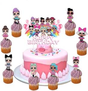 lot 69795 image: 25pcs Children Cake Toppers Cupcake Toppers Cake Decorations,Children Birthday Party Supplies Decorations (4)