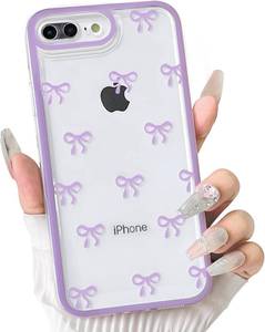 lot 69811 image: NITITOP for iPhone 7 Plus  8 Plus Case Cute Ribbon Bow - Purple