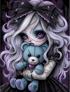 lot 69816 image: Skyboda Gothic Diamond Painting Kits for Adults, Gothic Diamond Art Kits for Adults, DIY Full Drill Diamond Dots Paint by Diamonds Gem Art and Crafts for Home Decor 12x16 inch
