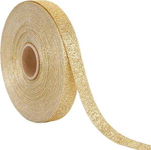 lot 69829 image: 38 Inch Meseey 38 Inch Gold Polyester Glitter Ribbon, 25 Yards Sparkle Ribbon Roll for Christmas, Baby Shower, Halloween, Gift Wrapping, Wreaths & DIY Crafts