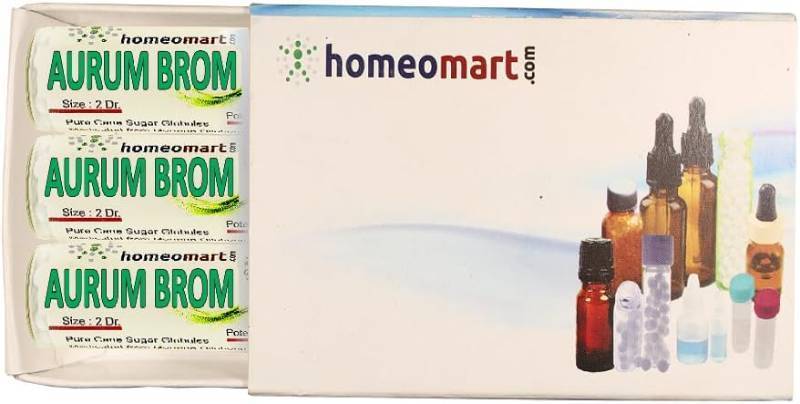 lot 68240 image: Homeomart.com Aurum Bromatum Homeopathy Pellets (Pills) in 30C Potency, Pack of 3