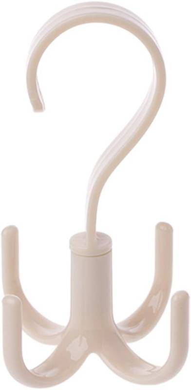 lot 68244 image: Length 7cm(2.76in) 360 Degree Rotating Belt Hanger Scarf Tie Rack Holder Hook Closet Organizer - Beige