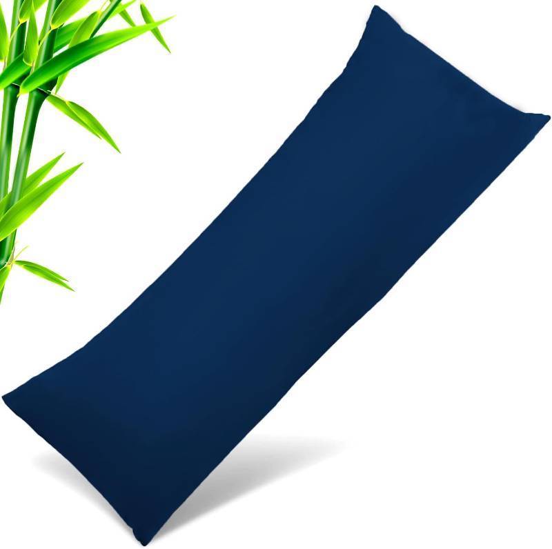lot 68258 image: 20 x 54 in TELUS Body Cooling Pillow Cases Cover, Bamboo Rayon Pillowcases with Zipper Closure, Cool and Breathable Pillow Case for Hot Sleepers and Night Sweats, 20x54 inches, Navy Blue
