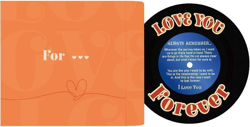 lot 67496 image: GRADESIN Retro Anniversary Card for Him or Her, Happy Valentines Day Anniversary Card & Gifts for Husband Wife Boyfriend Girlfriend, Love You Forever Record Gifts for Women Men