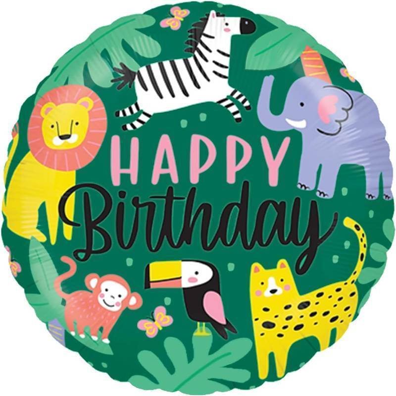 lot 68095 image: 18 inches 18 Inch Animals Balloon, Jungle Safari Theme Birthday Party Decorations