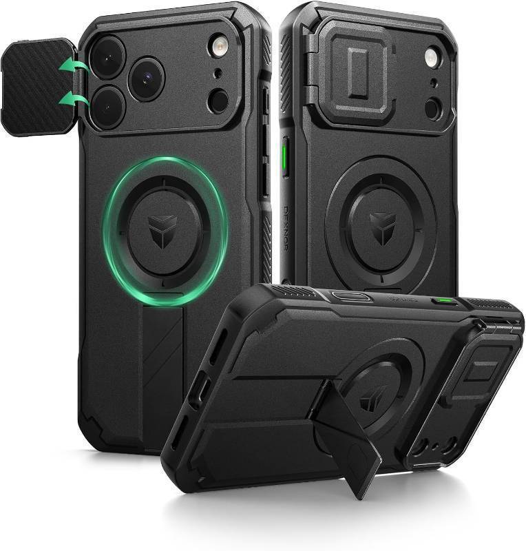 lot 68097 image: $37 IPhone 17 Pro (No Screen Protector) Dexnor for iPhone 17 Pro Case with Flip Camera Cover, 6.3 inch Black