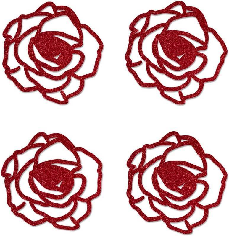 lot 68102 image: Rose Cut-outs, 12-Pack Table Topper Birthday Party Decorations