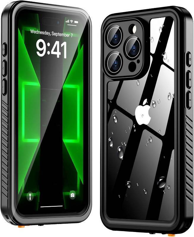 lot 68158 image: Oterkin Waterproof Case for iPhone 16 Pro Case, 360  Full Body Rugged 16 Pro Phone Cover with Built-in HD Screen & Camera Protector 12FT Military Grade Protection Shockproof (Black)