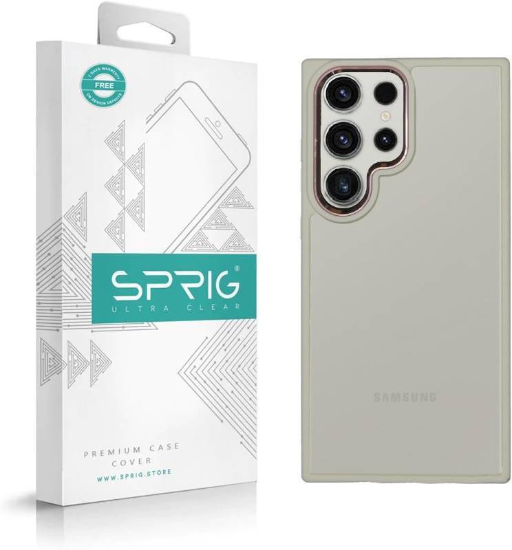 lot 68279 image: Sprig Cases Compatible with Samsung Galaxy S23 Ultra 5G Phone Translucent Premium Back Cover Drop Tested Shock Proof Case for Boys and Girls with Camera Protection (Cream White)