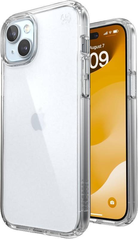 lot 68290 image: Speck Clear iPhone 15 Plus Case - Slim Phone Case, 6.7 inch - Compatible with iPhone 14 Plus - Presidio Clear