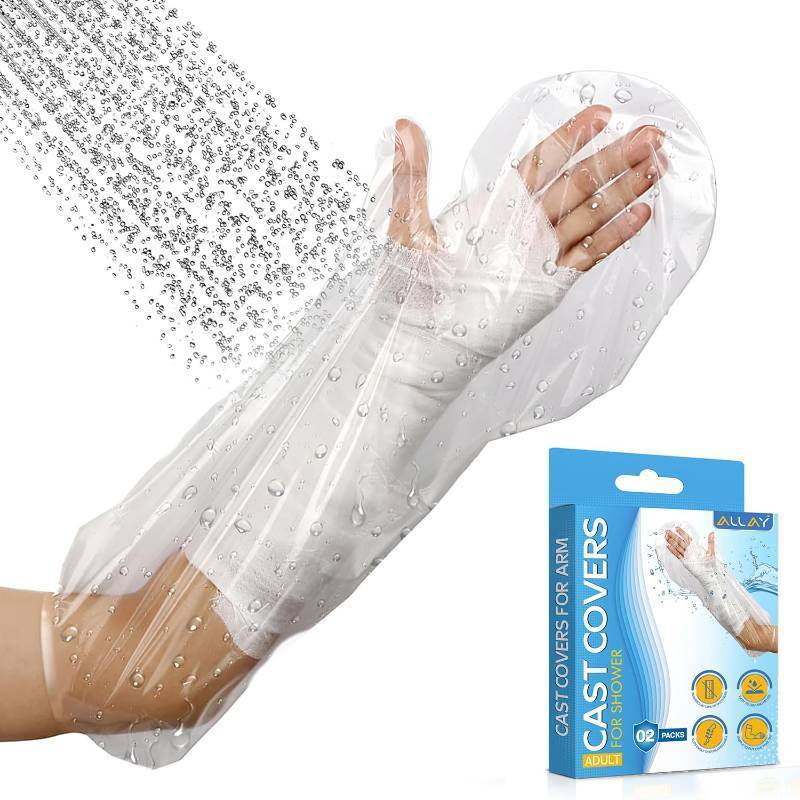 lot 68291 image: ClearSafe arm ALLAY Cast Covers for Shower Arm - 2Pcs Cast Protector for Shower Arm Adult - Reusable Shower Boots for Arm After Surgery - Durable Waterproof Arm Cast Cover for Shower Adult, Men, Women