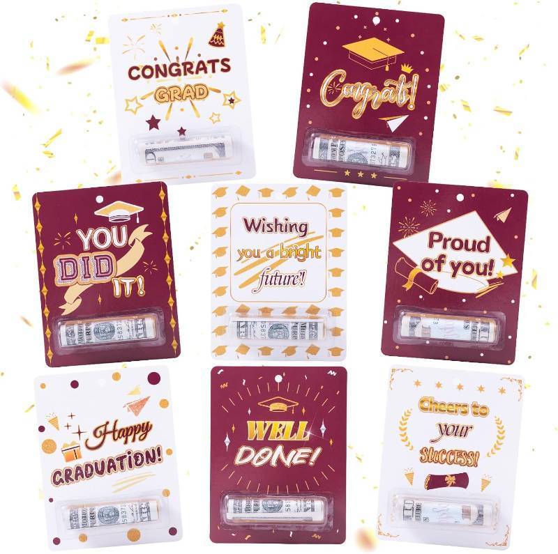 lot 68298 image: 3.9 inches � 5.1 inches 8 Sets Graduation Money Holder for Cash Gift, Class of 2026 Money Holder Cash Gift Cards, Graduation Favors Ideas for College High School Congrats Grad Party Gifts (Red)