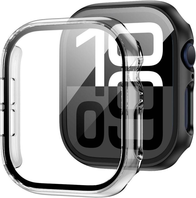 lot 68317 image: 42mm-Series 1110 JZK Screen Protector for Apple Watch Series 1110 42mm Case,BlackClear