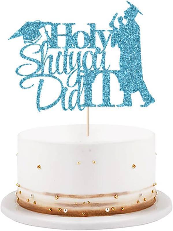 lot 68326 image: Holy Shit You Did It Cake Topper senior high school university postgraduate Graduation cake topper Cake decorations for boys and girls graduation part in 2026 Supplies