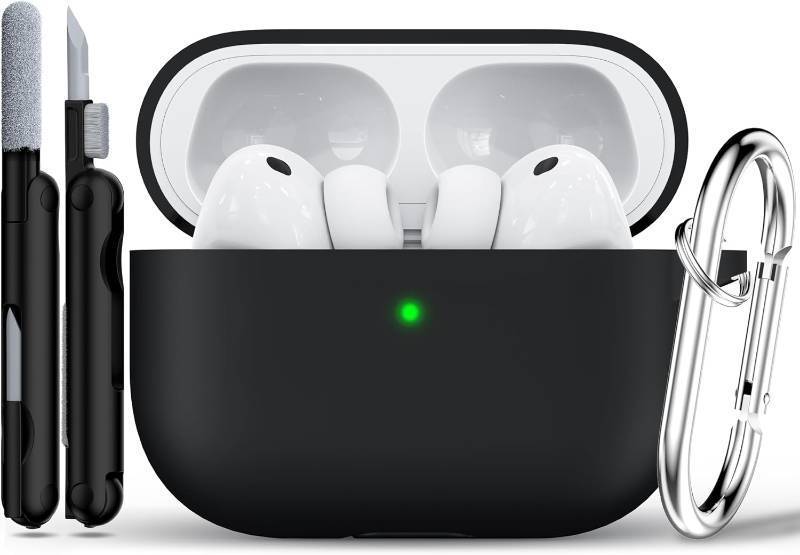 lot 68331 image: RFUNGUANGO Silicone Protective Case for AirPods Pro 3, Black