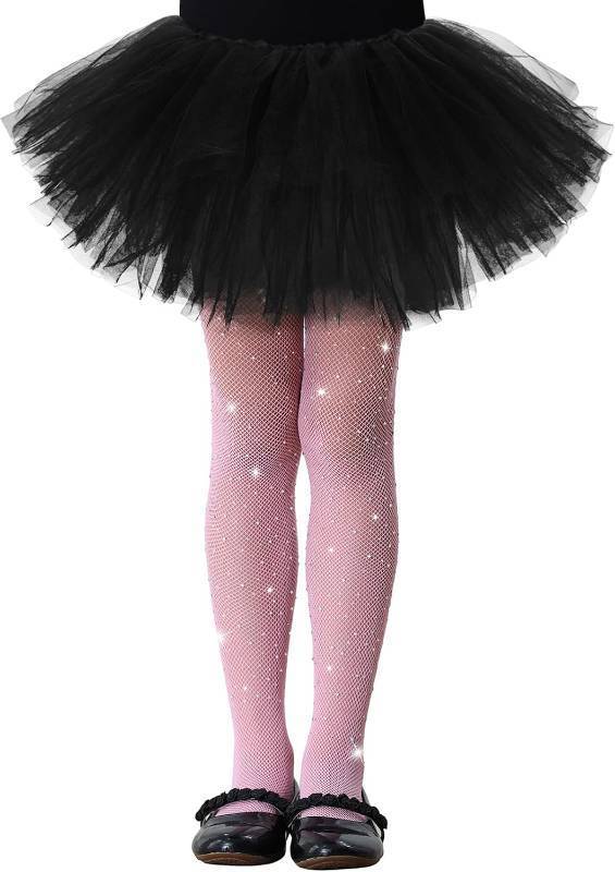 lot 68347 image: 3-6 Years Century Star Girls Fishnet Stockings Rhinestone Sparkle Tights for Toddlers - Glitter Kids Halloween Tights