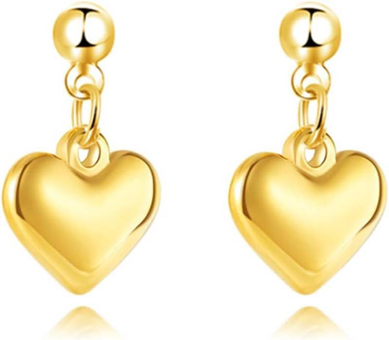 lot 68355 image: Red Love Heart Dangle Earrings for Women Fashionable Statement Earrings Minimalism Heart Earrings Hot Pink Earrings