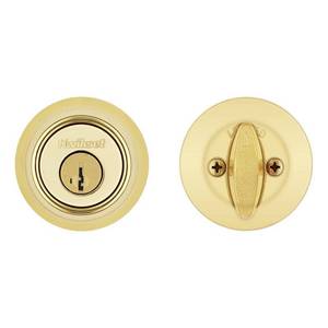 lot 12752 image: Kwikset 660 Bright Brass Deadbolt Model 5064905