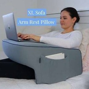 lot 12790 image: XL Sofa Arm Rest Pillow With Zippered Cover