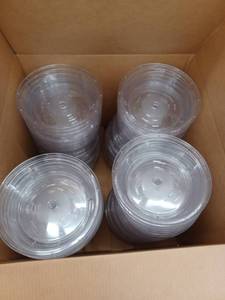 lot 12845 image: Lot of Clear Plastic Round Plate Covers