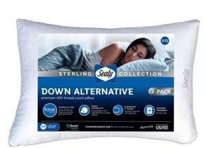 lot 12850 image: Sealy Sterling Collection Down Alternative King Pillows 2-Pack 18x34x2in