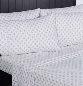 lot 12862 image: South Point Home Fashions King 6-Piece Microfiber Sheet Set Gray Medallion Print