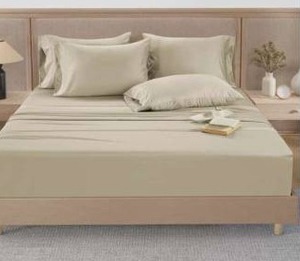 lot 12868 image: Hotel Signature Sateen 800 Thread Count Cal King 6-Piece Sheet Set Beige